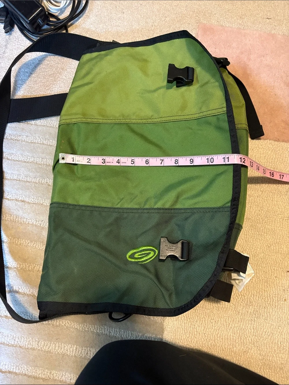 Vintage Timbuk2 Green Three-Tone Messenger Bag